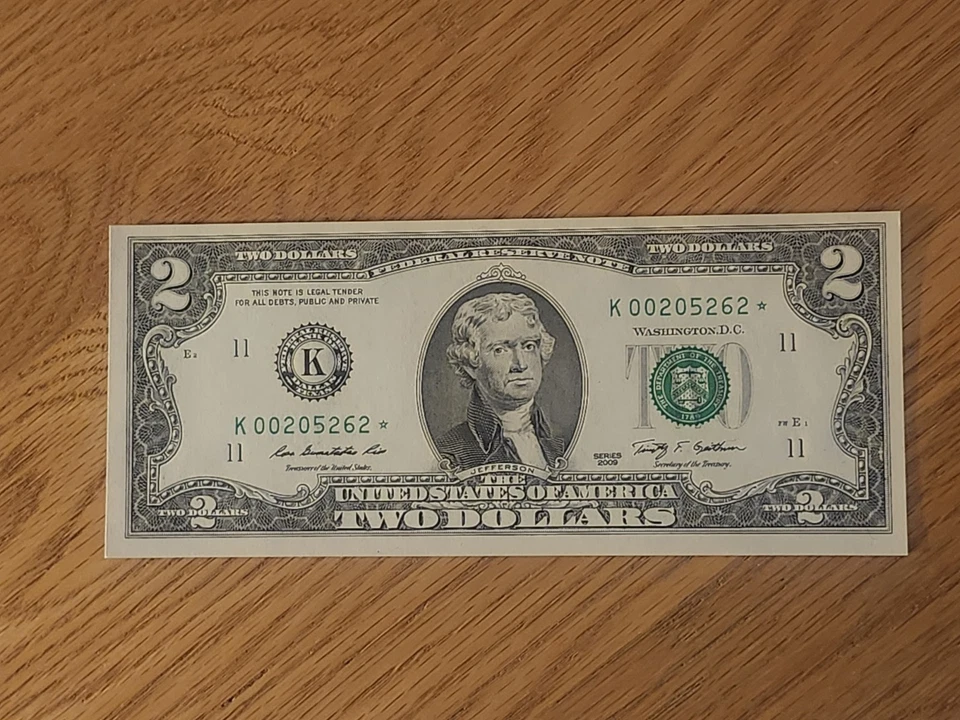 2009 $2 "STAR NOTE" DALLAS DISTRICT UNC/GEM K00205262* 512K RUN 2 OF 2 CONS SER - Image 1 of 4