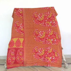 Vintage Ethnic Kantha Blanket Twin Throw Bohemian Children Bedcover Gudari 1 Pc - Picture 1 of 2