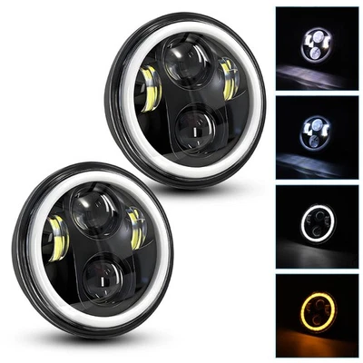 2PCS 5.75" 5-3/4 inch Round LED Headlights High Low Beam For Jaguar XJ XJR XJ8 - Image 1 of 4