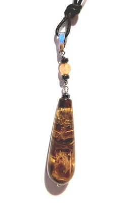 Ciondolo in argento 925 con pietra giada  occhio di tigre ematite goccia natale - Immagine 1 di 4