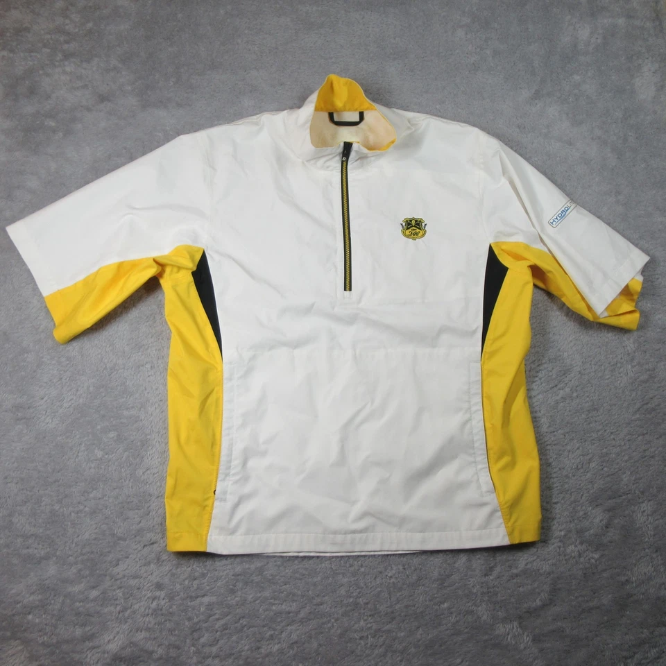 FootJoy Chaqueta de Lluvia Para Hombre Mediana Hidrolita Blanca Amarilla 1/2 Cremallera Manga Corta Foto 1 de 4