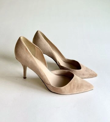 J. Zapatos de salón Crew de gamuza crema con punta de cuero talla 9,5 Foto 1 de 4