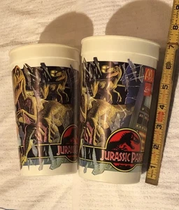 2 tazas McDonald's JP5 Velociraptor Coca Cola 1992 vintage Jurassic Park X2 - Imagen 1 de 5