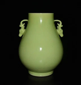 Beautiful Collectable Art Handwork Monochrome Glaze Porcelain Two Ear Vase - Picture 1 of 9