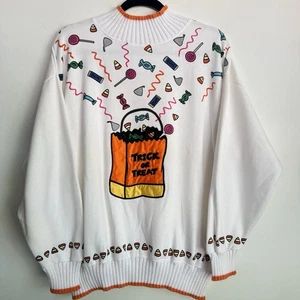 Vintage Westbound Halloween Trick or Treat Candy Corn Retro Sweatshirt 80s 90s - Picture 1 of 10