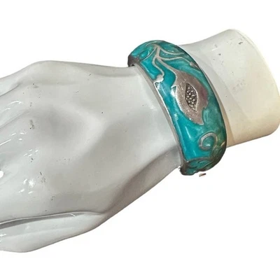 Pulsera modernista ANDREW HAMILTON CRAWFORD 925 plata verde azulado vid botánica  Foto 1 de 4