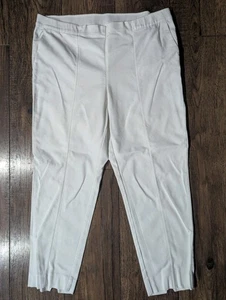 J Jill Essential Slim Ankle Womens White Pullon Pants Size 18 Back Notch Stretch - Picture 1 of 13