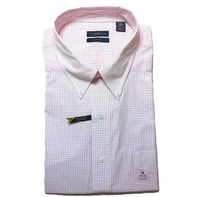 New Club Room Men's Dress Shirt Easy Care Button Down Pink & White NWT Sz XXL - Image 1 of 4