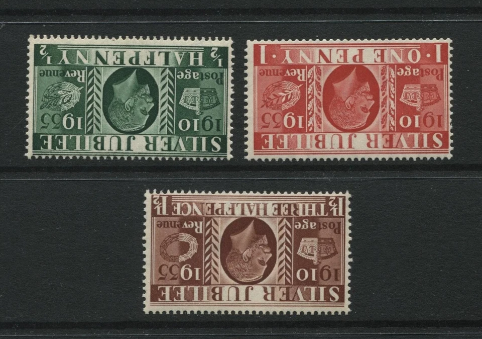 Великобритания: 1935 GV Серебряный юбилей перевернутый водяной знак набор марок SG453wi - SG455wi MNH - Изображение 1 из 1