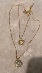 ALEX AND ANI St Christopher Gold 2 pendant & Chain necklace  - Picture 1 of 3