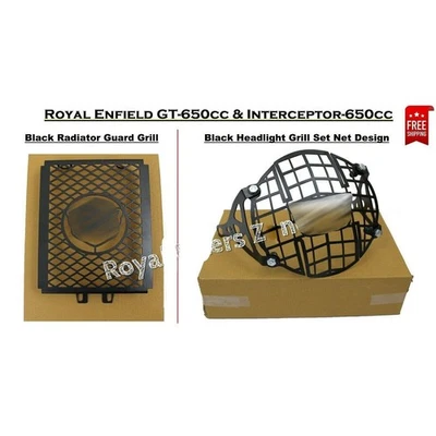 Royal Enfield Interceptor 650 / GT 650 – Combo de grade de proteção para farol e radiador - Imagem 1 de 4
