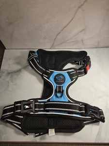 Hundegeschirr türkis blau ohne Zug reflektierend verstellbar Weste Gr. M. Nie benutzt - Bild 1 von 3