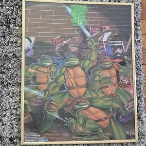 TMNT Teenage Mutant Ninja Turtles The Movie Locandina Vintage 1989 Originale Incorniciata - Foto 1 di 7