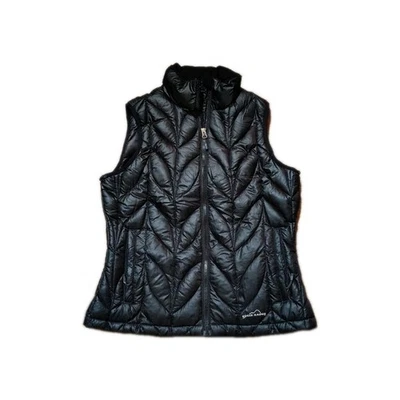 Chaleco Eddie Bauer para mujer mediano negro plumón de ganso acolchado senderismo esquí al aire libre  Foto 1 de 4