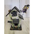 Wooden Haunted House Welcome Witch Spider Skull Halloween Prop