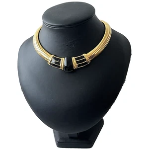 Vintage Napier Omega Book Piece Gas Pipe Necklace Black & Gold 1984 Jet - Bild 1 von 20