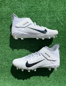 New Nike Alpha Menace Pro 2 Mid Football Cleats White AQ3209-100 Men's Size 13 - Picture 1 of 6