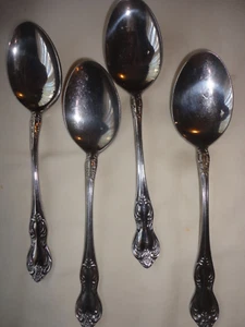 4 cucchiaini da zuppa vintage in acciaio inox Easterling Valhalla Giappone - Foto 1 di 3
