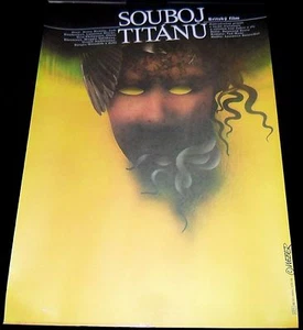1981 Clash of the Titans ORIGINAL CZECH 11"x16" POSTER Medusa art by Jan Weber! - Picture 1 of 1