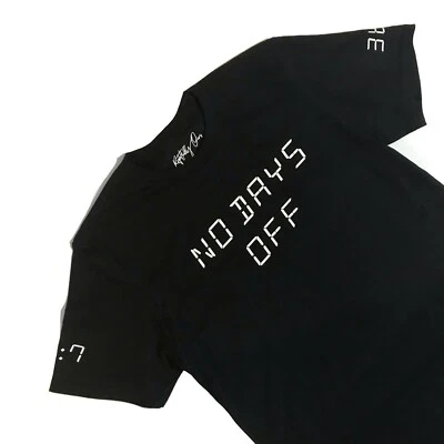 SIZE XL RIGHTFULLY OURS NO DAYS OFF T-SHIRT BLACK & WHITE  - Image 1 of 3