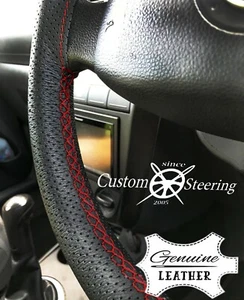 PERFORATED LEATHER STEERING WHEEL COVER FOR BMW E46 98-05 DARK RED DOUBLE STITCH - Picture 1 of 9