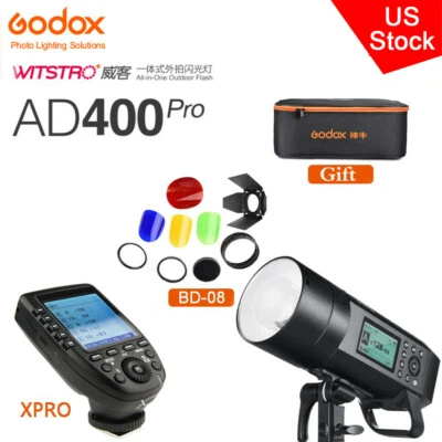 US Godox AD400Pro 2.4G TTL HSS Outdoor Flash+Xpro Trigger For Canon Sony Nikon - Image 1 of 4