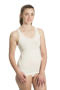 Damen Unterhemd Unterhemd WOLLMISCHUNG breite Schulter Satinprofil. FDB611 - Bild 1 von 3