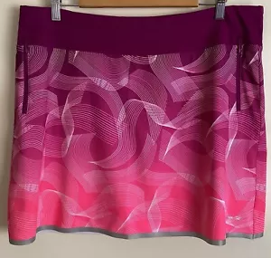 Annika Cutter & Buck Skort Skirt Golf Tennis Size XL Pink Purple DryTec 50+ - Picture 1 of 8