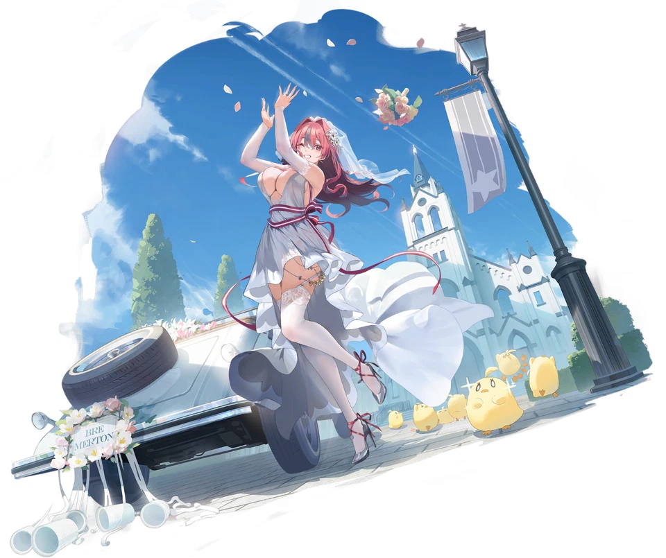 Azur Lane Bremerton Wedding Weatherproof Anime Sticker 6" Car Decal - Image 1 of 1