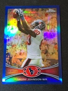 2012 Topps Chrome ANDRE JOHNSON #155 rifrattore blu/199 TEXANS 🏈 uragani - Foto 1 di 2