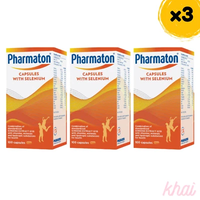 3x Cápsulas Pharmaton 100s Ginseng y Selenio Potenciador Energético Rendimiento Foto 1 de 4