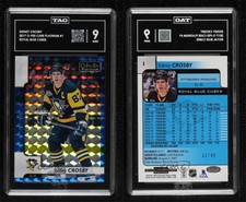 2017-18 O-Pee-Chee Platinum Royal Blue Cubes /99 Sidney Crosby #1 TAG 9 MINT