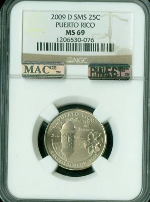2009 D PUERTO RICO QUARTER NGC MS69 SMS PQ MAC FINEST REGISTRY MAC SPOTLESS * - Image 1 of 4