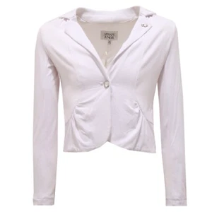 1693T giacca bimba girl ARMANI JUNIOR jersey white jacket - Picture 1 of 4