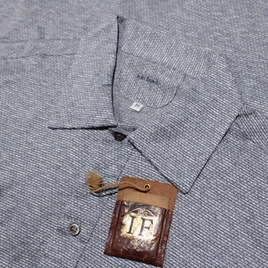 Italo Ferretti NWT Short Sleeve Polo Shirt Size Medium in Gray Silk/Cotton Blend - Picture 1 of 10
