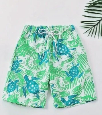 Pantalones Cortos Niños Tortuga Marina Cintura Elástica Informales Verano Playa Niños Talla 7-8 Foto 1 de 4