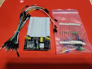 New for Arduino and Raspberry Bread Board kit with LED's Resistors Switch Wires - Picture 1 of 3