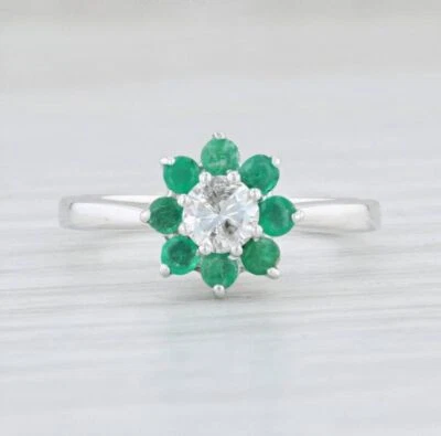 2.00-4.99 Karat Moissanit & Smaragd Verlobung Verlobungsring 925 Sterlingsilber - Bild 1 von 4