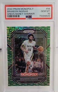 2022-23 Panini NBA Prizm Monopoly Brandon Ingram grüner Geldschimmer/20 PSA 10 - Bild 1 von 2