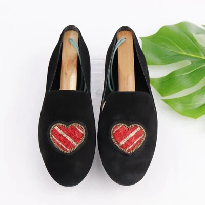 Женские мокасины Michael Kors модель Natasha размер 7,5 черные замшевые без шнурков с сердечками - Изображение 1 из 4