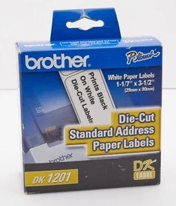 Brother Genuine DK-1201 Standard Address White Paper Labels 400/Roll QL - Picture 1 of 6