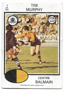 1975 Nrl Rugby League Scanlens (3) Tim MURPHY Balmain - Picture 1 of 2
