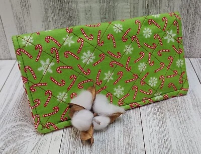 COLCHADO Bastón de Caramelo Tela Chequera Cubierta Billetera Tarjeta de Débito Registro Hecho a Mano  Foto 1 de 3