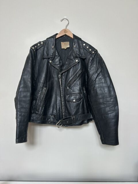 Black Leather Vintage Outerwear Coats & Jackets for Men for sale