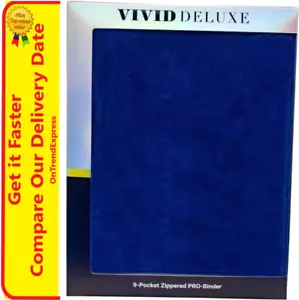 ULTRA PRO BINDER Vivid Deluxe 9 Pocket Zippered PRO-Binder DELUXE Blue - Picture 1 of 10