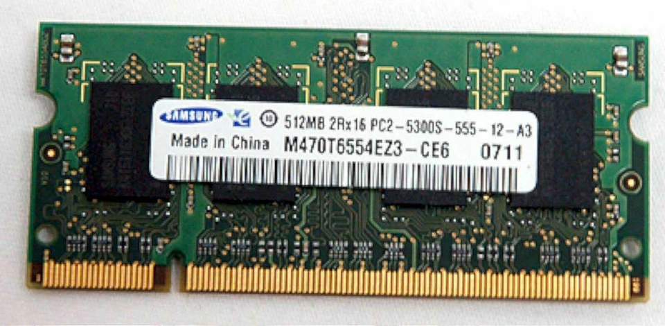 NEW SAMSUNG Laptop DDR2 RAM 512mb PC2-5300S-555-12-A3 DV6000 V6000 DV9000 F500 - Image 1 of 2