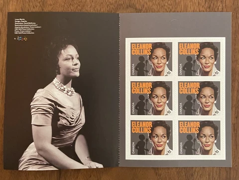 2022 Eleanor Collins Jazz Singer Booklet Of Six STAMPS Singer Canada Music- New Cover