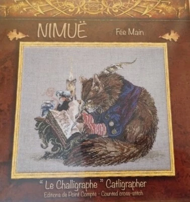 CATLIGRAPHER CAT NIMUE LE CHALLIGRAPHE CROSS STITCH CHART - Image 1 of 3