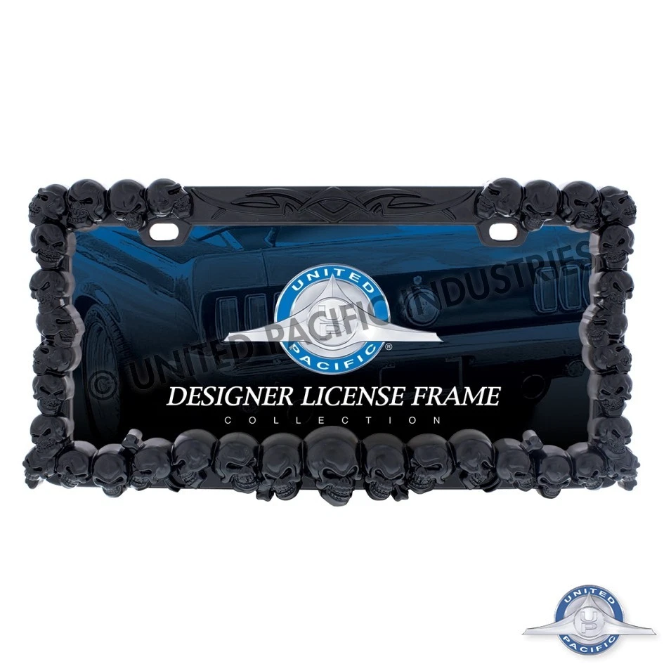 SKULL LICENSE PLATE FRAME (BLACK) CAR TRUCK SUV - Image 1 of 1