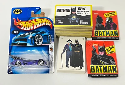 1989 Topps Batman картина карты серии 2 базовый набор 132 + 22 наклейки + 2 пустые упаковки - Изображение 1 из 4